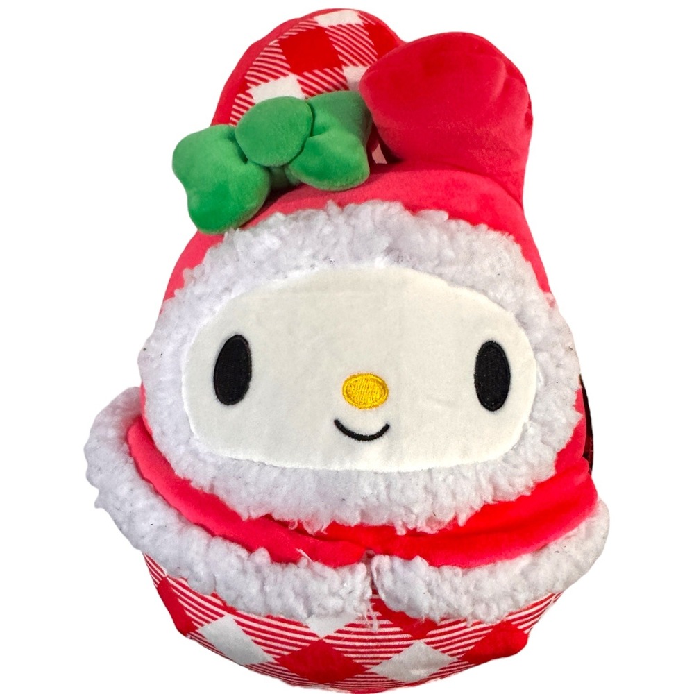 My Melody Squishmallow Hello Kitty& Friends Christmas Plush Red White Gingham 8"